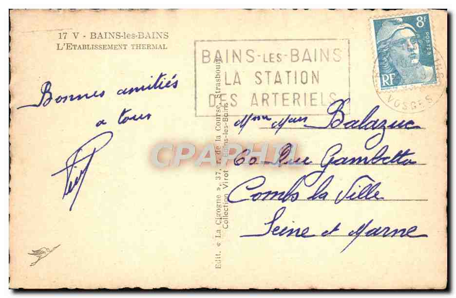 Bains-les-Bains — L'Établissement Thermal — Éditeur Virot — Reverso
