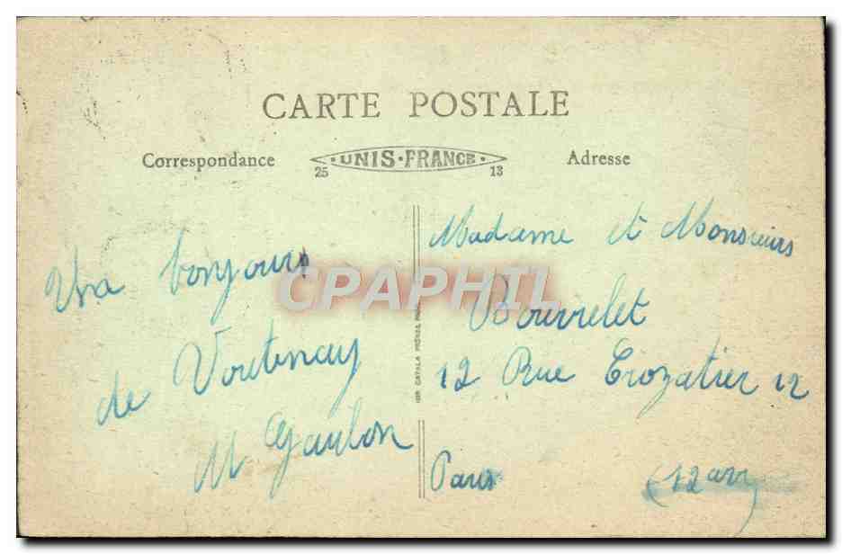 CPA Voutenay Sur Cure L'Eglise — Rückseite