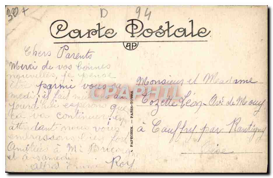 CPA Villeneuve St Georges Le Pont Suspendu Vue Sur Villeneuve — Verso
