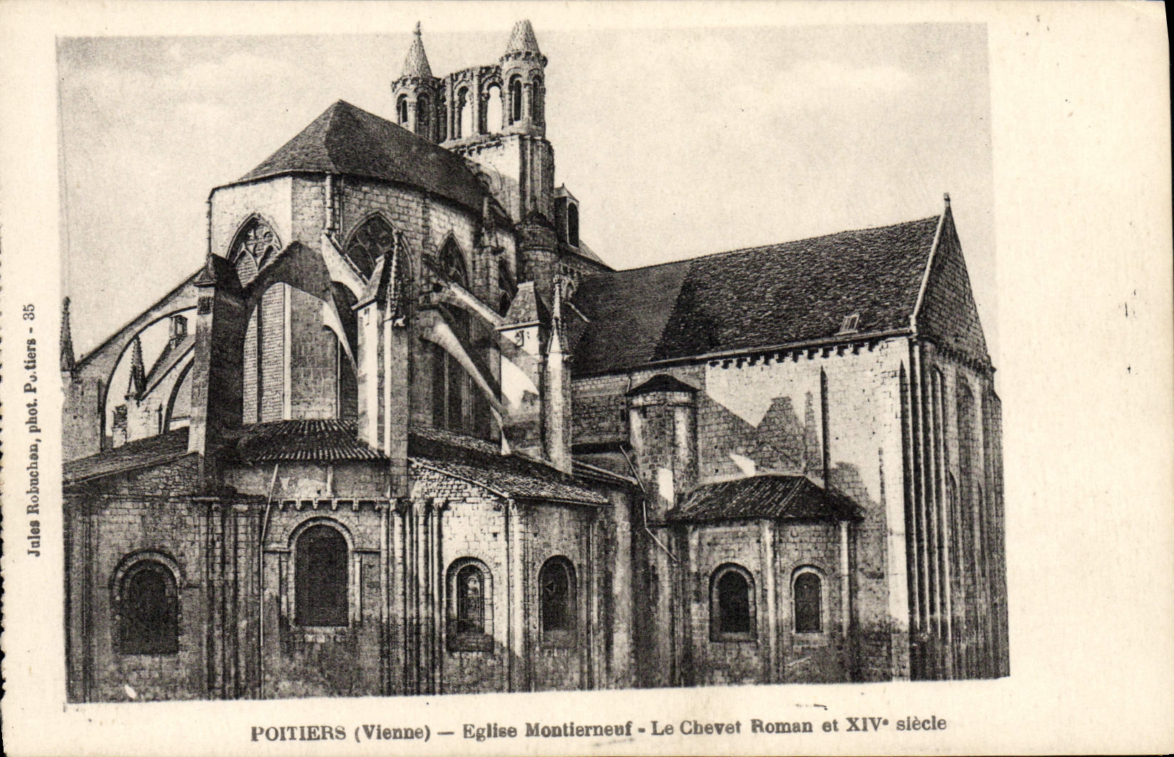 Poitiers (Vienne) — Église Montierneuf — Le Chevet Roman et XIVe siècle — Jules Robuchan, phot. Poitiers - 35