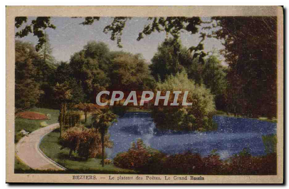 CPA Beziers Le Plateau Des Poetes le grand bassin