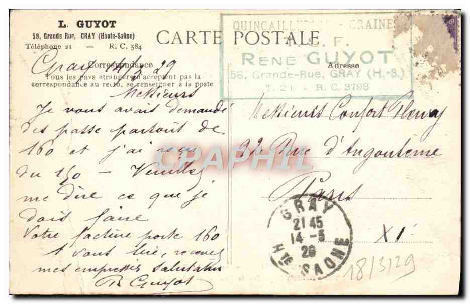 CPA Audierne La Pointe Du Raz Vue prise dans la gouffre de Paul Moztrech  — Rückseite