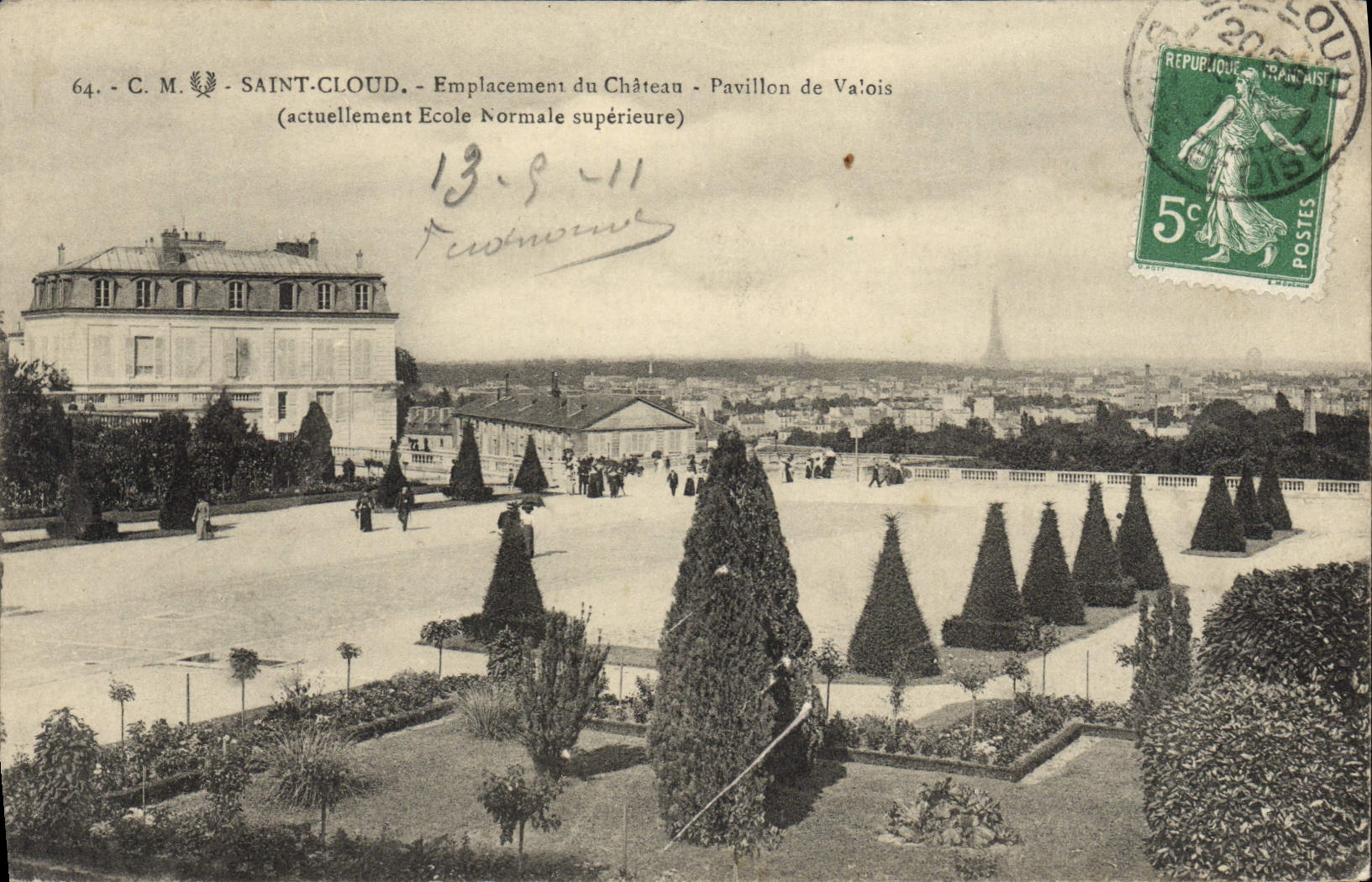 CPA Saint Cloud Emplacement Du Chateau Pavillon De Valois Ecole Normale superieure Tour Eiffel