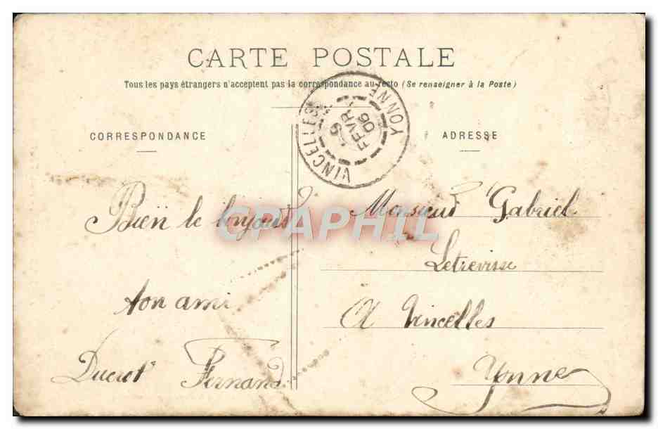 JOUX-la-VILLE - Portail de l'Église — Portrain, libraire-éditeur, Avallon, n°4 — Verso