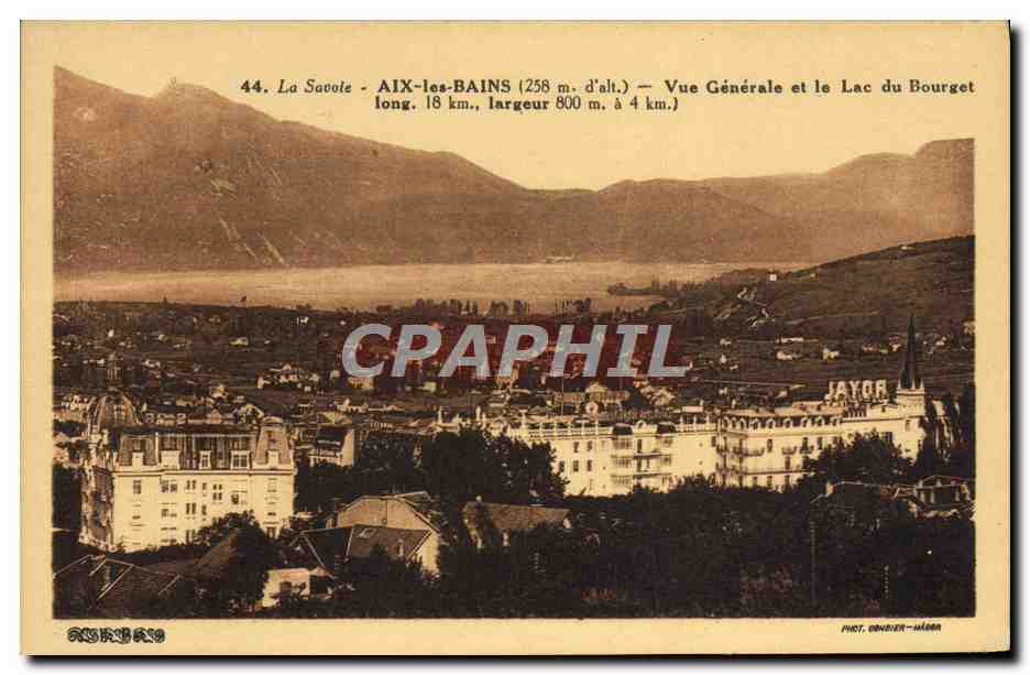CPA Aix Les Bains Vue Generale Et Le Lac Du Bourget 