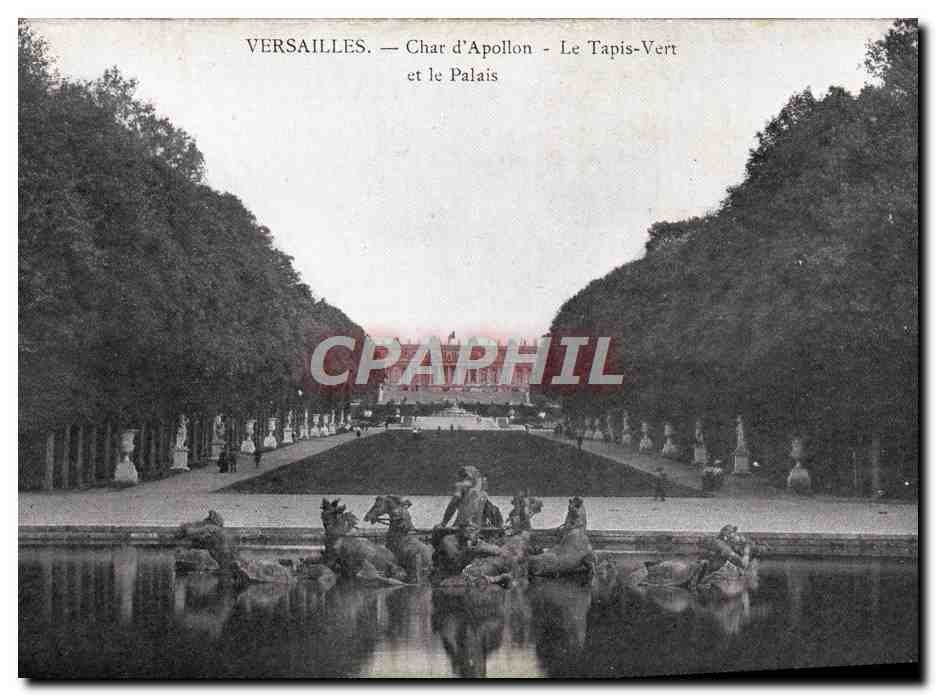 CPA Versailles Chard D'Apollon Le Tapis Vert et le palais