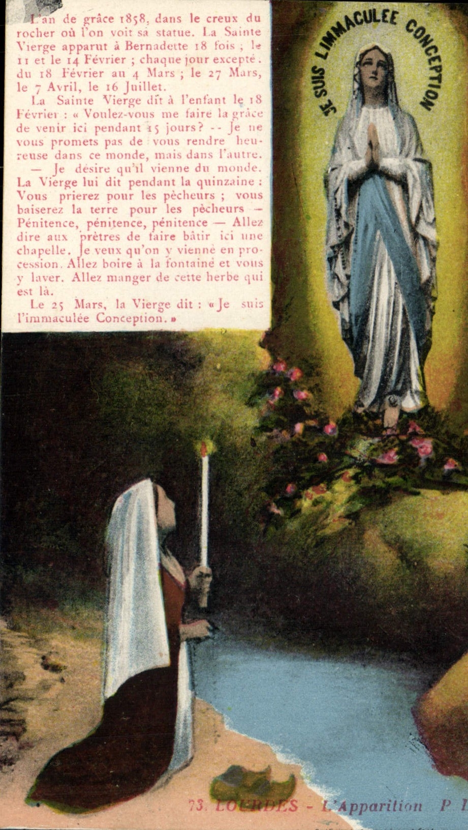 CPA Lourdes L'Apparition