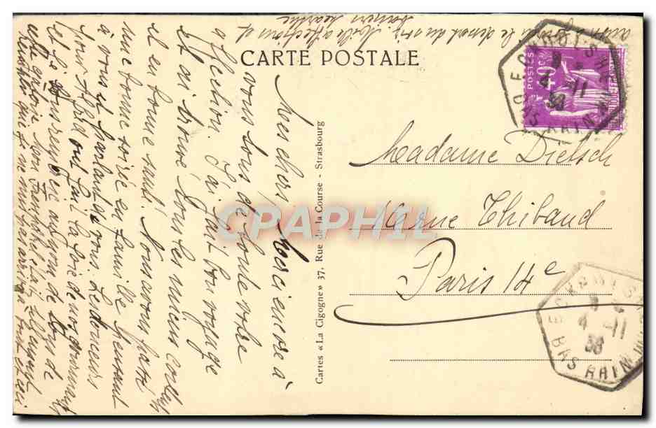 CPA Strasbourg Le Pont Des Vosges Et L'Eglise Saint Paul — Rückseite