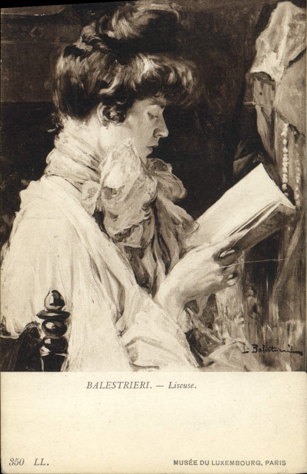 CPA Balestrieri Liseuse Musee du Luxembourg Paris