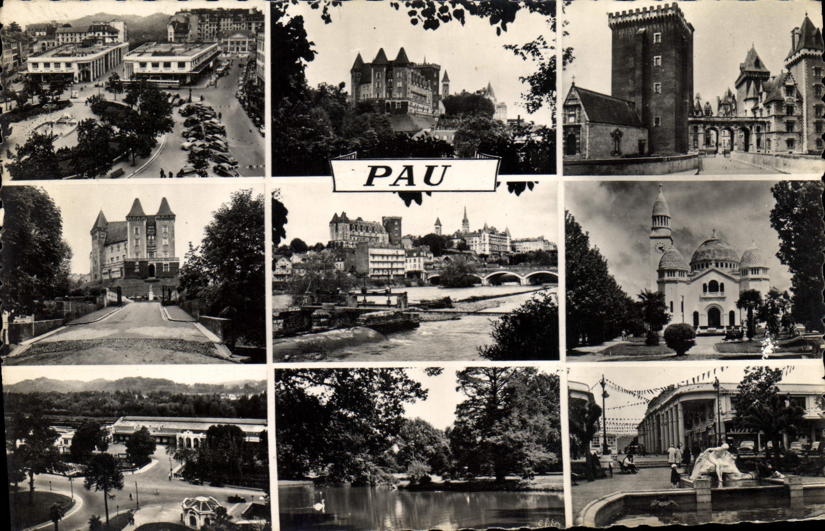 Pau — Vue panoramique et monuments — L. Chatagnéau, 92 - Anverso