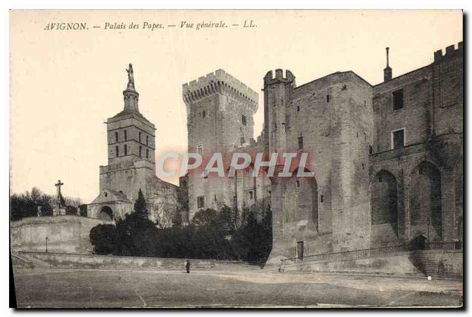 CPA Avignon Palais Des Papes Vue Generale