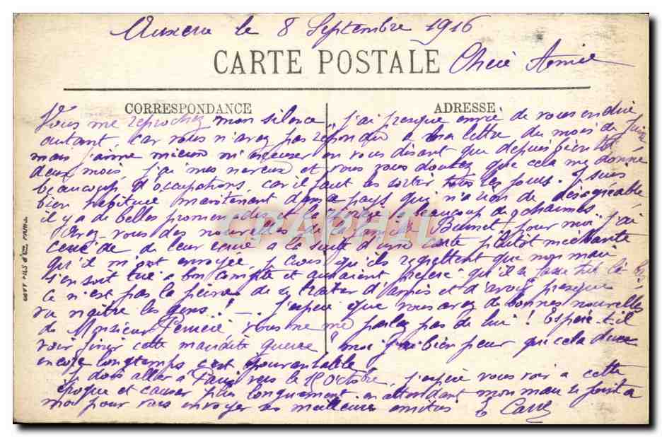 CPA Auxerre Vue Prise De La Promenade Des Quais Femmes — Verso