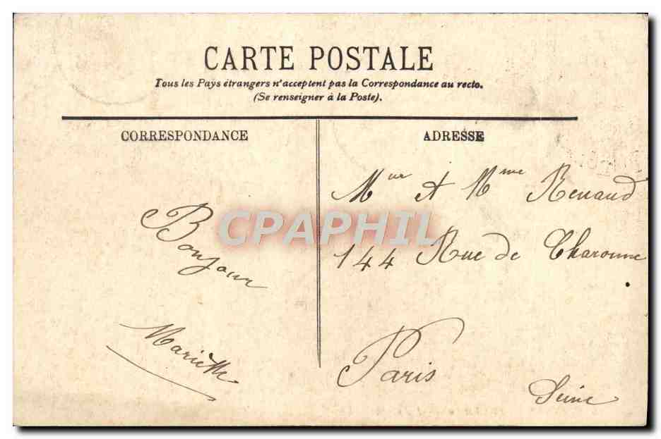 CPA Nantes Le Chateau L'Entree — Rückseite