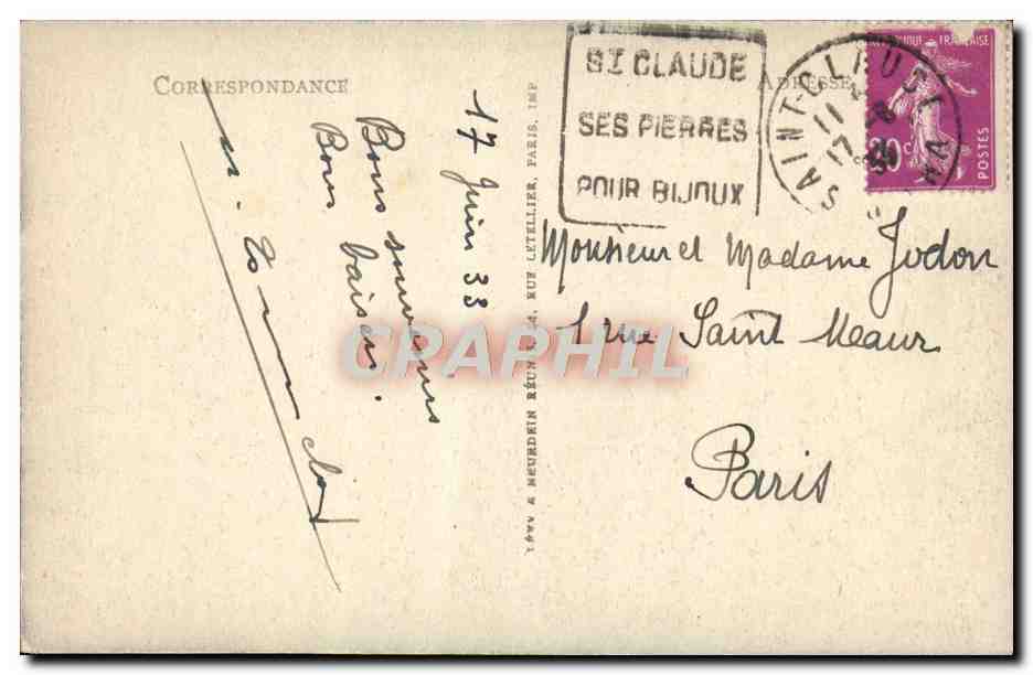CPA Saint Claude Pont D'Avignon Et Viaduc — Rückseite