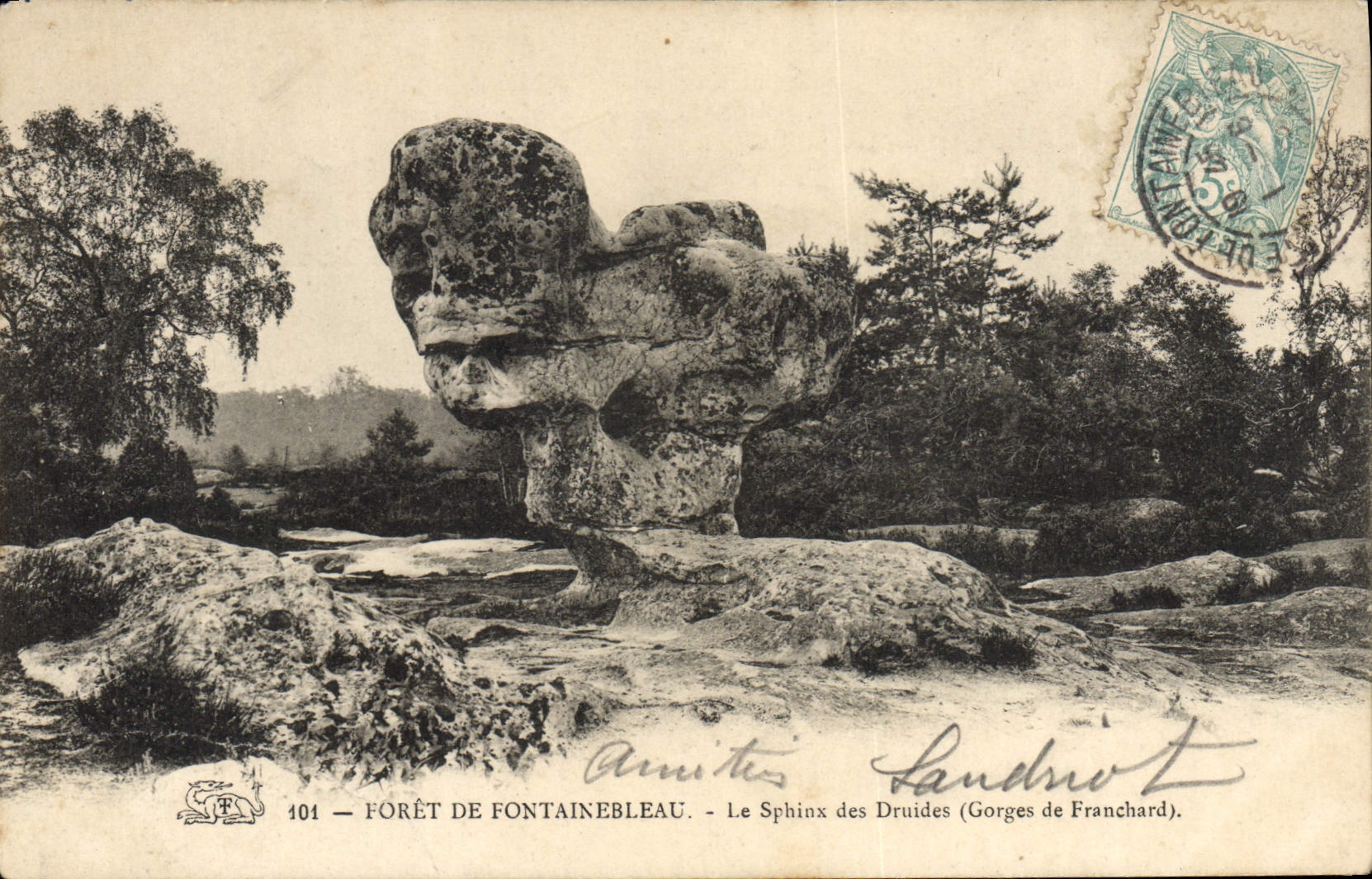 Forêt de Fontainebleau — Le Sphinx des Druides (Gorges de Franchard) — Amusées Landron