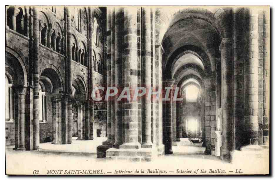 CPA Mont Saint Michel Interieur De La Basilique