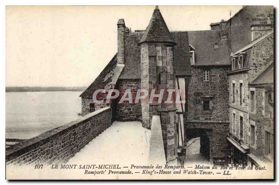 CPA Mont Saint Michel Promenade Des Remparts Maison du roi et tour de guet 