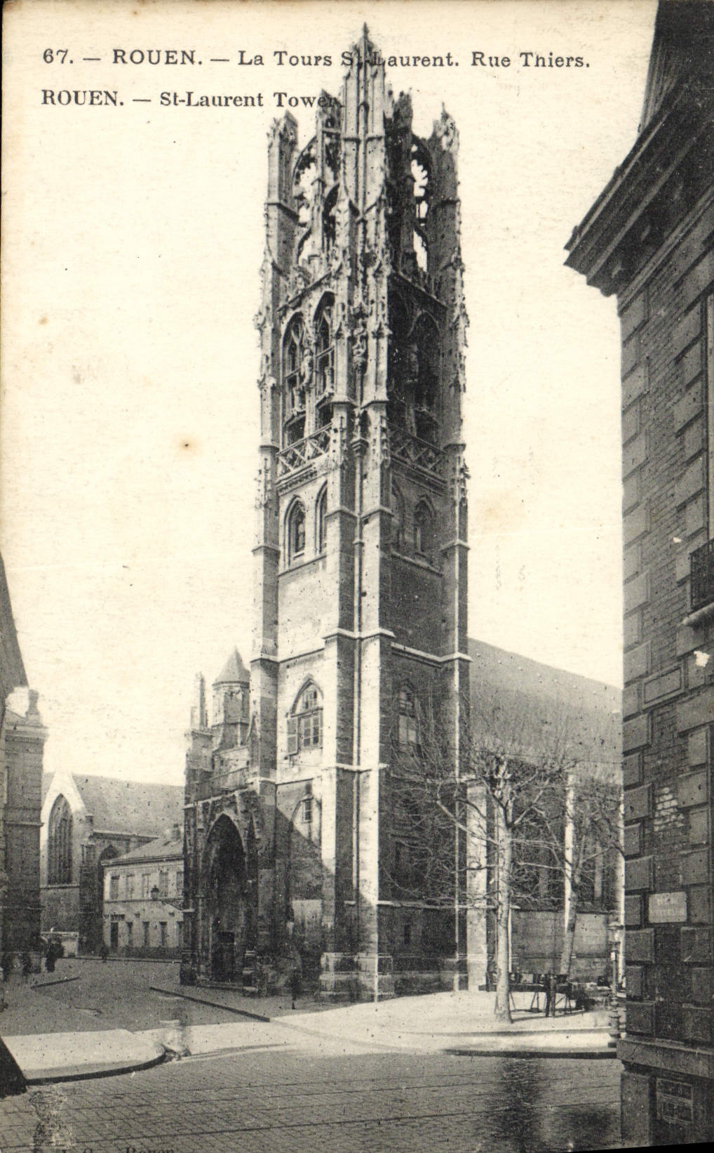 CPA Rouen La Tours St Laurent Rue Thiers 
