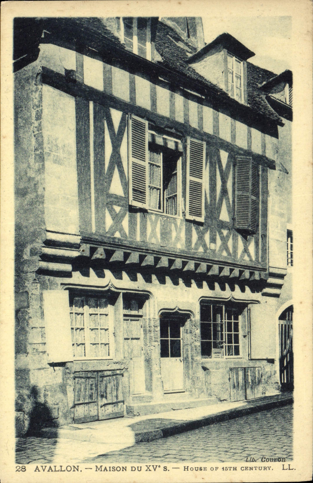 Avallon — Maison du XV° s. — Lib. Gonçon LL. 28