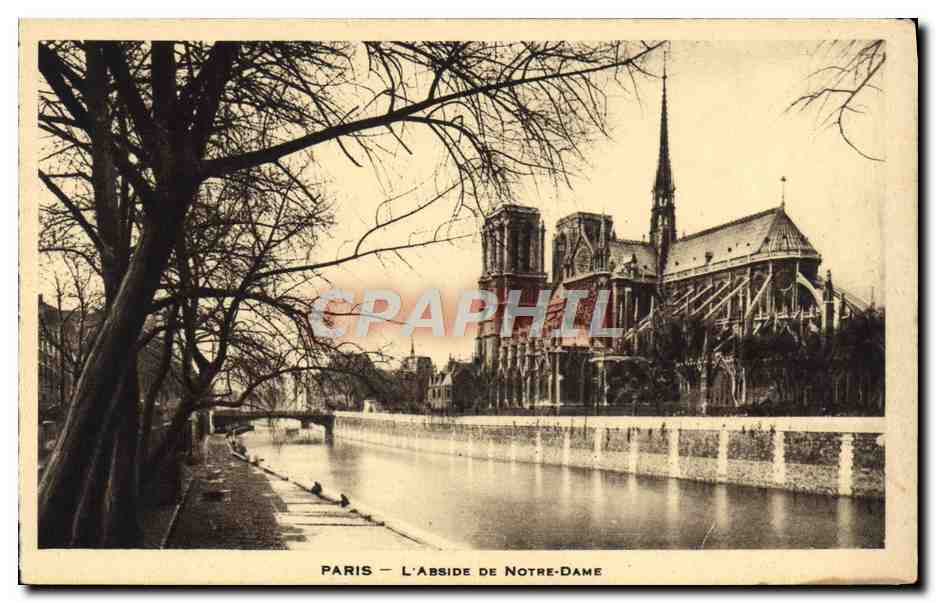 CPA Paris L'Abside De Notre Dame