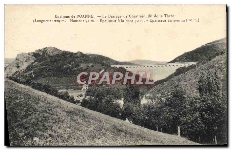 CPA Environs De Roanne Le Barrage De Chartrain dit de la Tache 