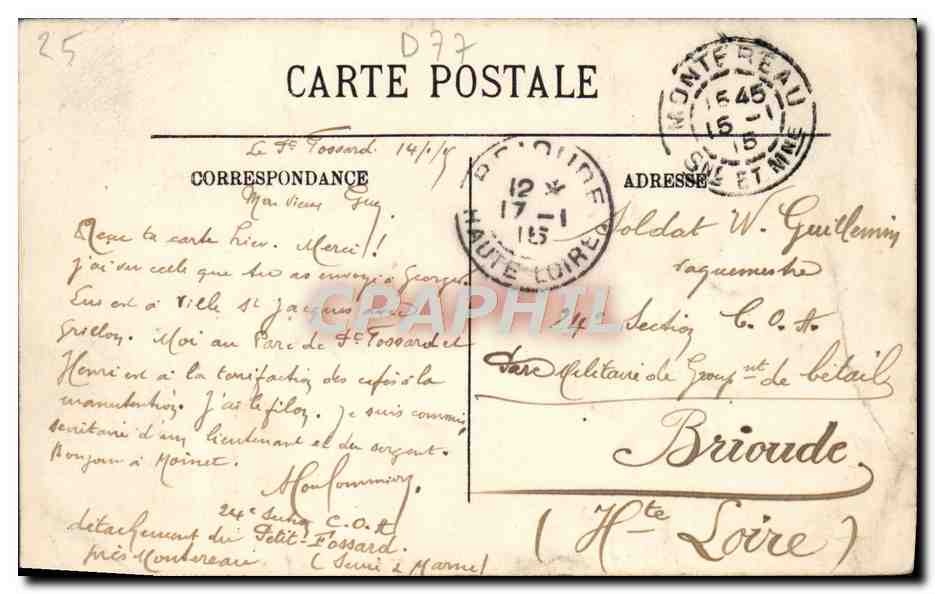 CPA Montereau Vue Sur L'Yonne et la Place  — Rückseite