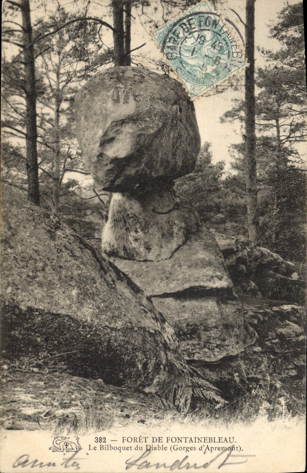 Der Teufels-Bilboquet (Gorges d'Apremont) — Forêt de Fontainebleau — Verlag Annat & Landru, Nr. 382