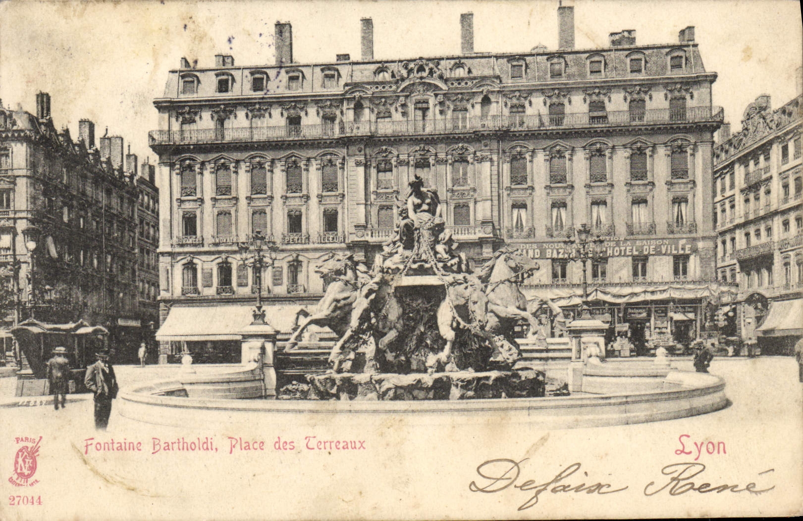 Fontaine Bartholdi, Place des Terreaux — Lyon — Défais & Béné, n°27044