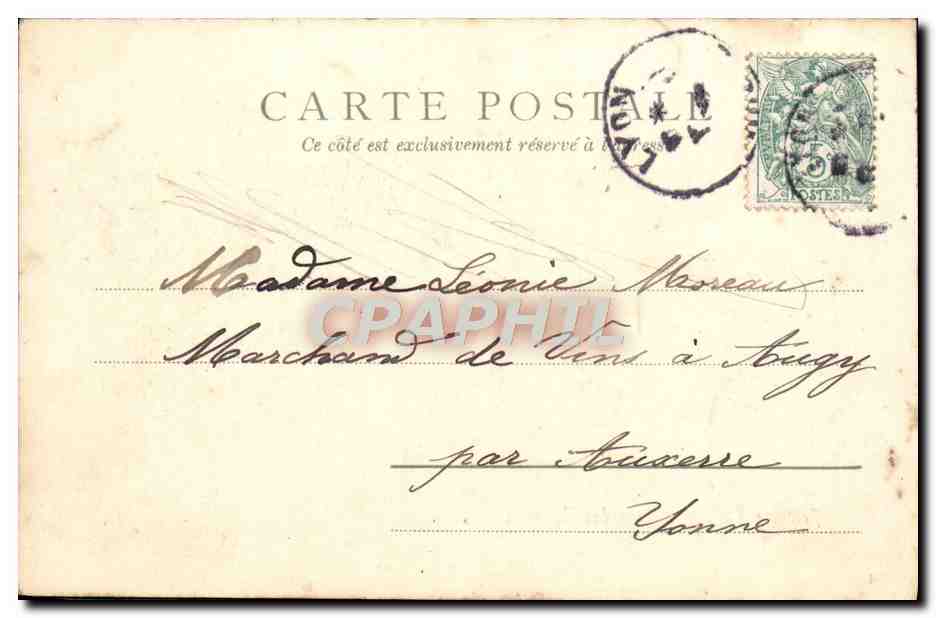 Fontaine Bartholdi, Place des Terreaux — Lyon — Défais & Béné, n°27044 — Verso