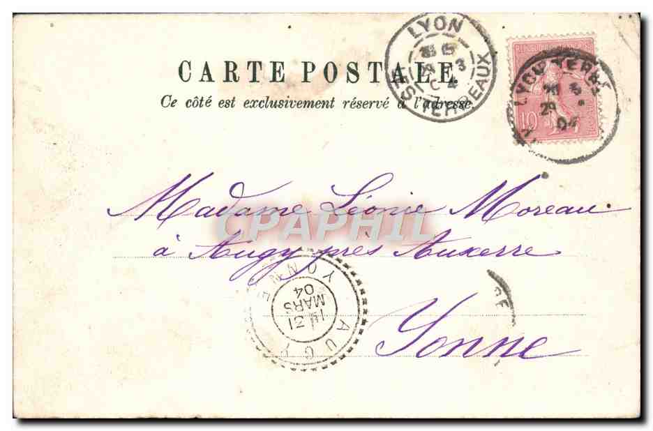 Lyon - Cours Morand (près la gare des Brotteaux) — P. M., Lyon, n° 61 — Verso