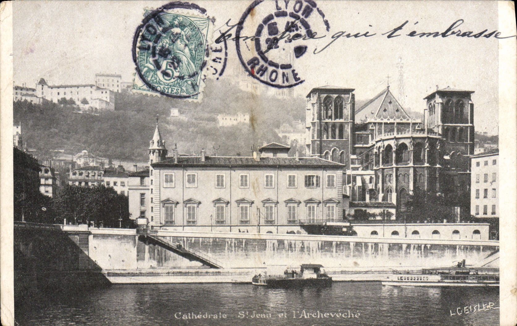 Cathédrale Saint-Jean et l'Archevêché — Lyon — G. M. & Cie, Editeurs