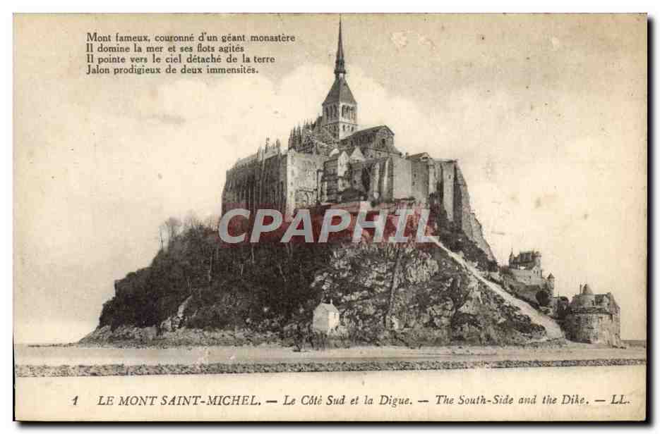 CPA Le Mont Saint Michel Le Cote Sud et la Digue