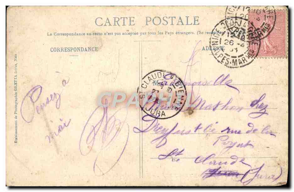 CPA Monte Carlo Vue generale et la Condamine — Verso