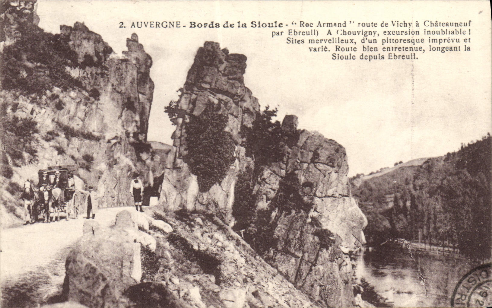 Auvergne - Bords de la Sioule - "Roc Armand" route de Vichy à Châteauneuf par Ebreuil