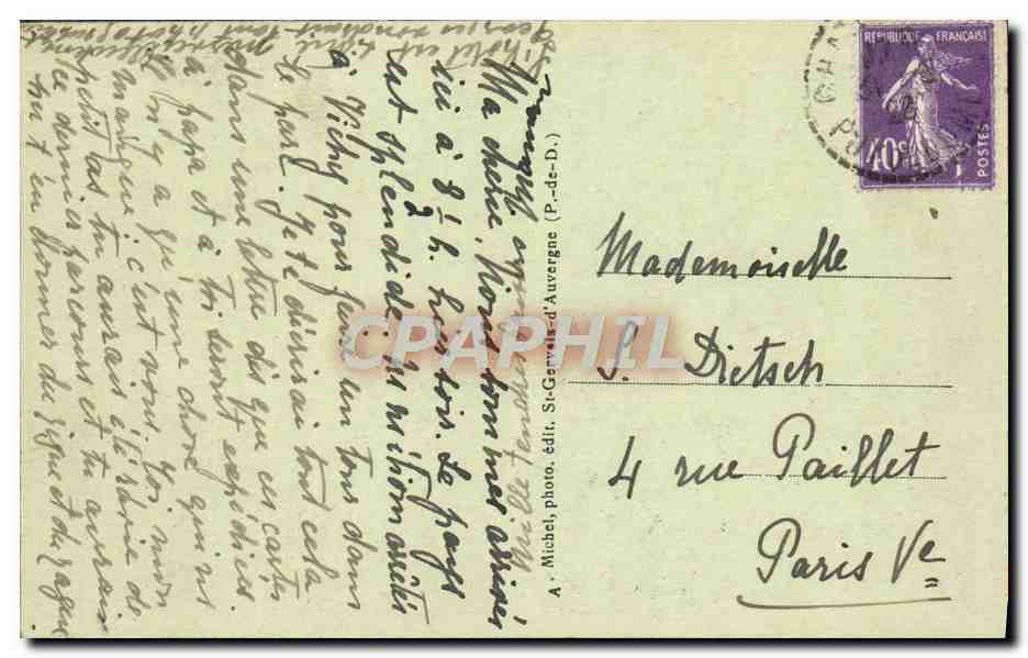 Auvergne - Bords de la Sioule - "Roc Armand" route de Vichy à Châteauneuf par Ebreuil — Verso