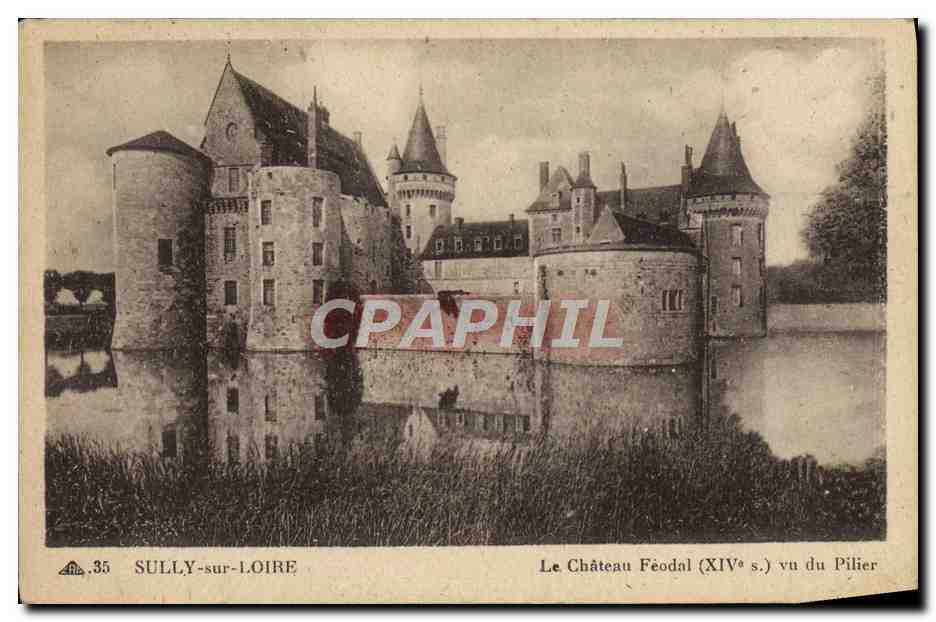 CPA Sully Sur Loire Le Chateau Feodal vu du pilier