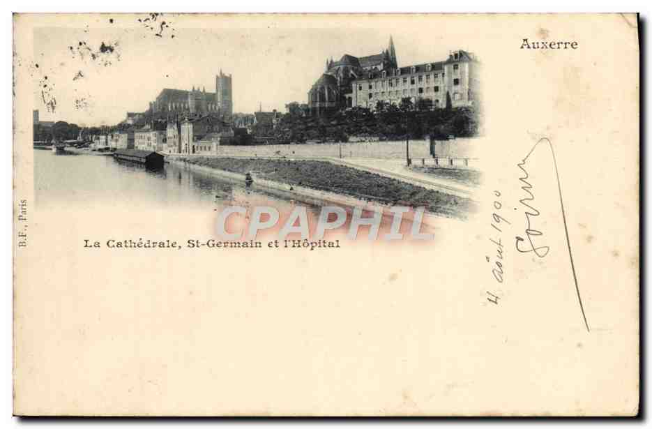 CPA Auxerre La Cathedrale St Germain et L'Hopital