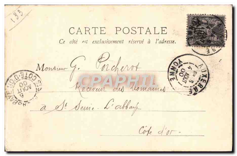 CPA Auxerre La Cathedrale St Germain et L'Hopital — Verso