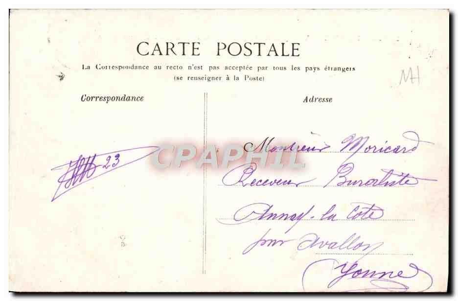 CPA Auxerre Vue Generale Prise des Bords de L'Yonne — Verso