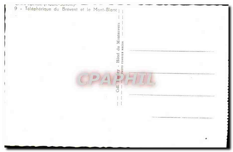 CPM Chamonix Telepherique du Brevent et le Mont Blanc  — Verso