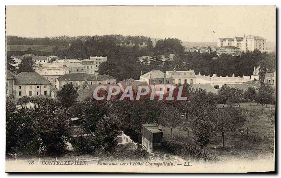 CPA Contrexeville Panorama Vers L'Hotel Cosmopolitain