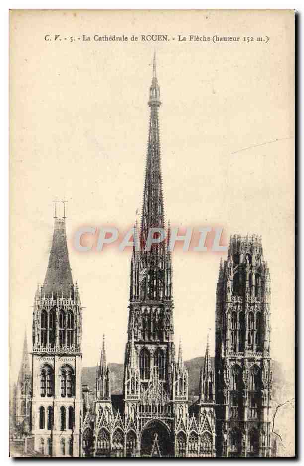 CPA Rouen Cathedrale La fleche 
