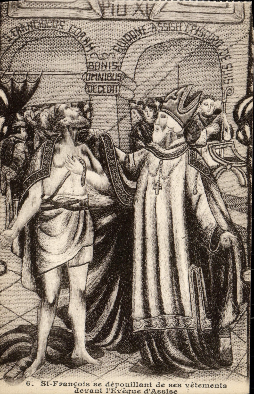CPA St Francois se Depouillant de Ses Vetements devant l'eveque d'Assise