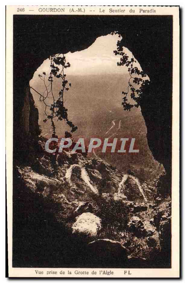 CPA Gourdon Le Sentier du Paradis Vue prise de la grotte de l'aigle