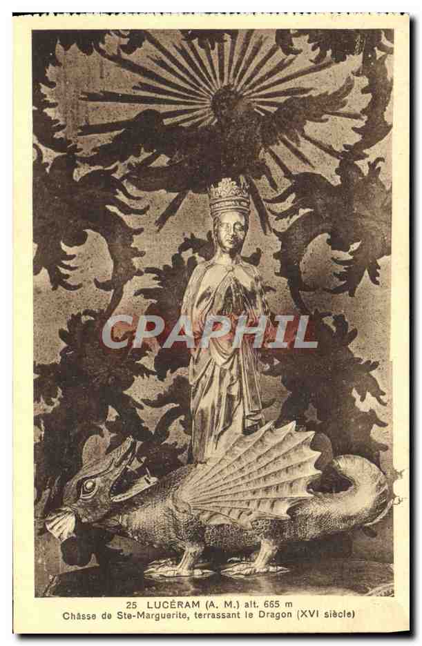 CPA Luceram Chasse de Ste Marguerite terrassant le Dragon 