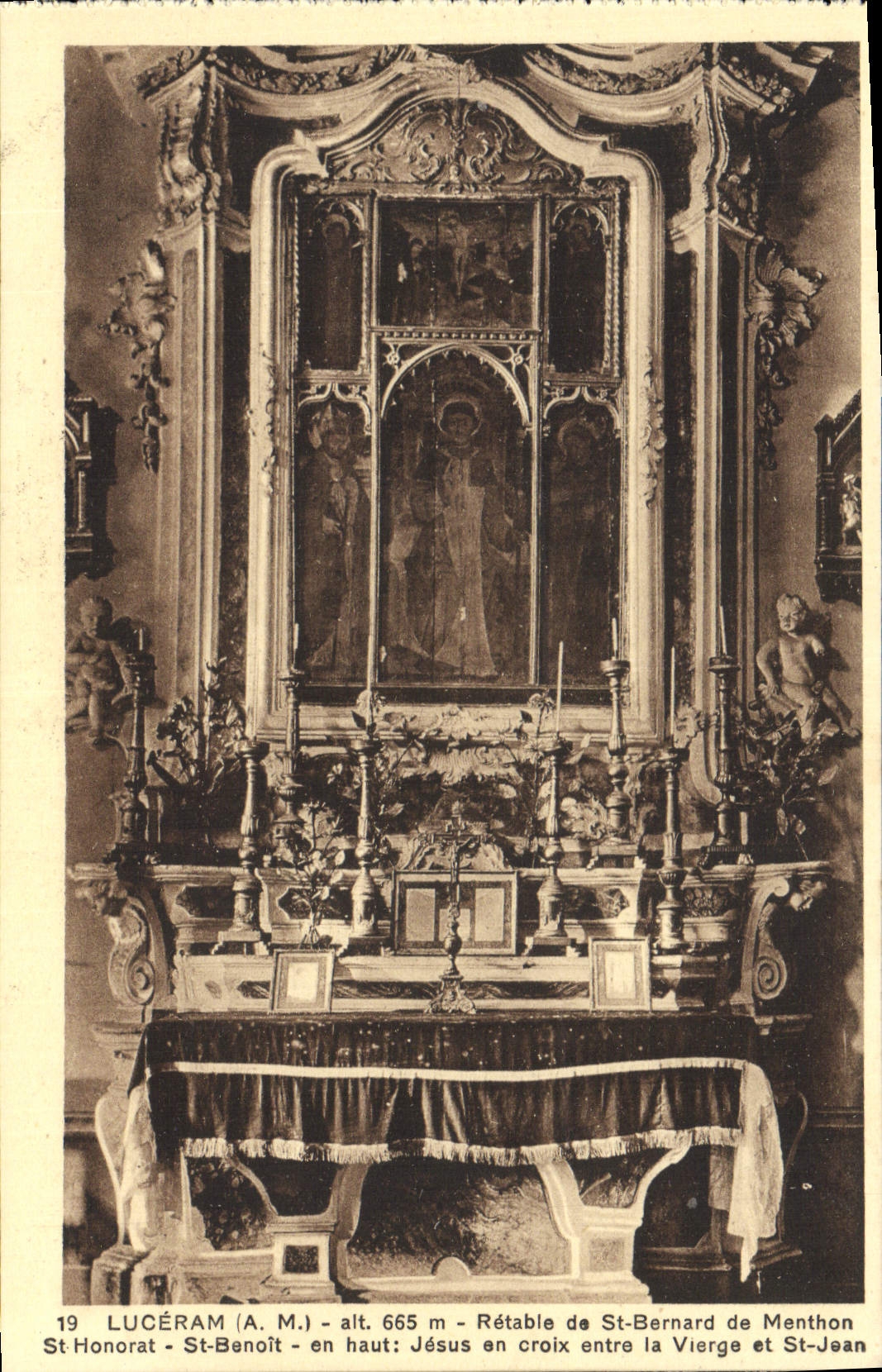 CPA Luceram Retable de St Bernard de Menthon St Honorat St Benoit 