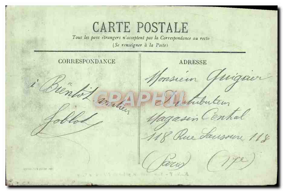 CPA Nancy Vue Generale Prise de L'Hotel de Ville — Verso