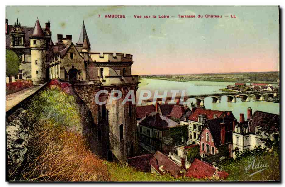 CPA Amboise Vue Sur la Loire Terrasse du chateau