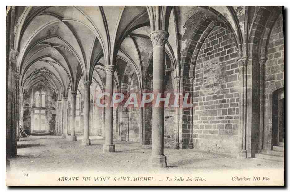 CPA Abbaye Du Mont Saint Michel La Salle Des Hotes