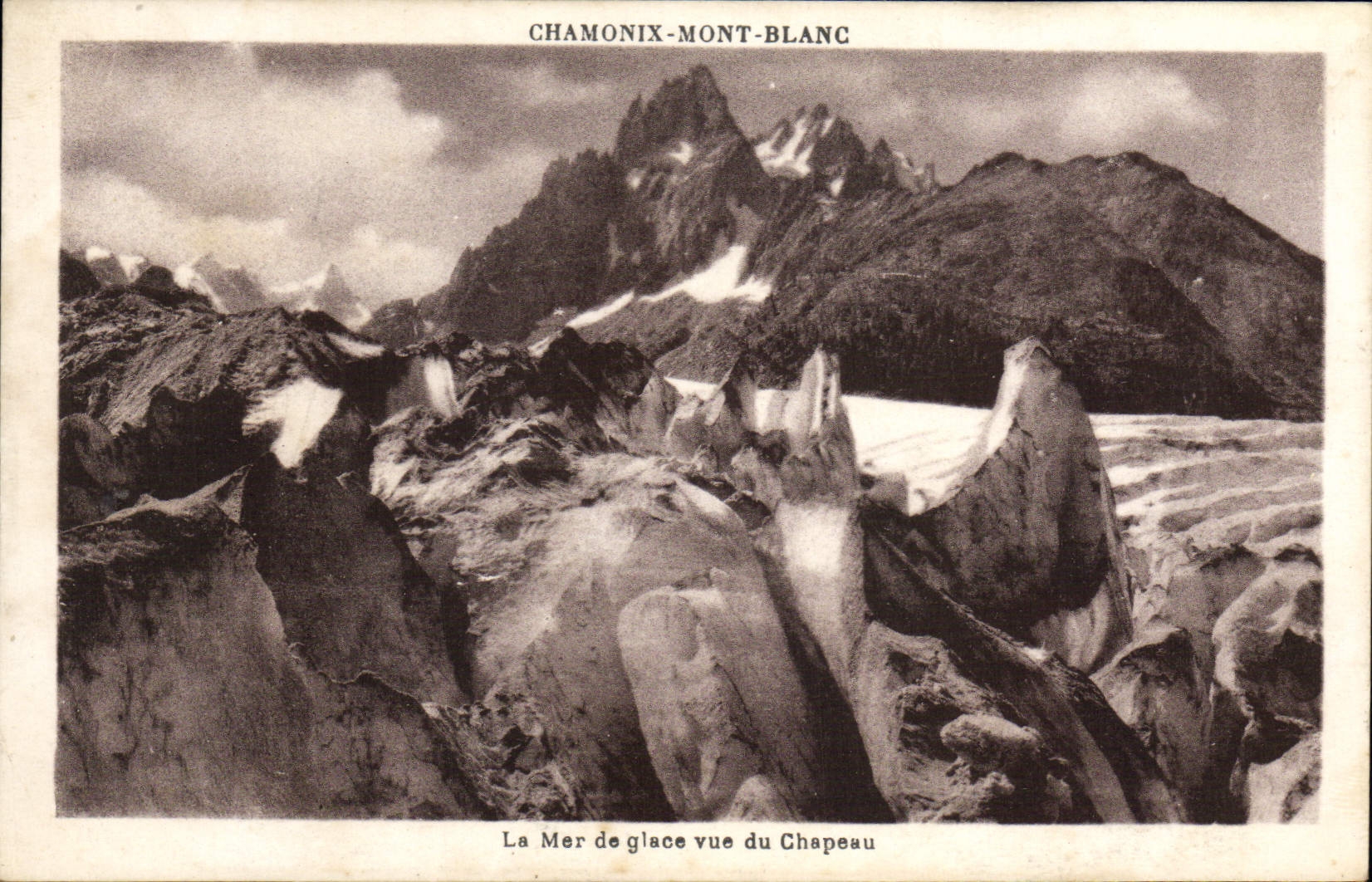 CPA Chamonix Mont Blanc La mer de glace vue du chapeau